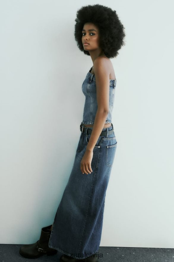 trf garie džinsa svārki sievietes Zara jūras zils 6ZTV40650 apģērbs