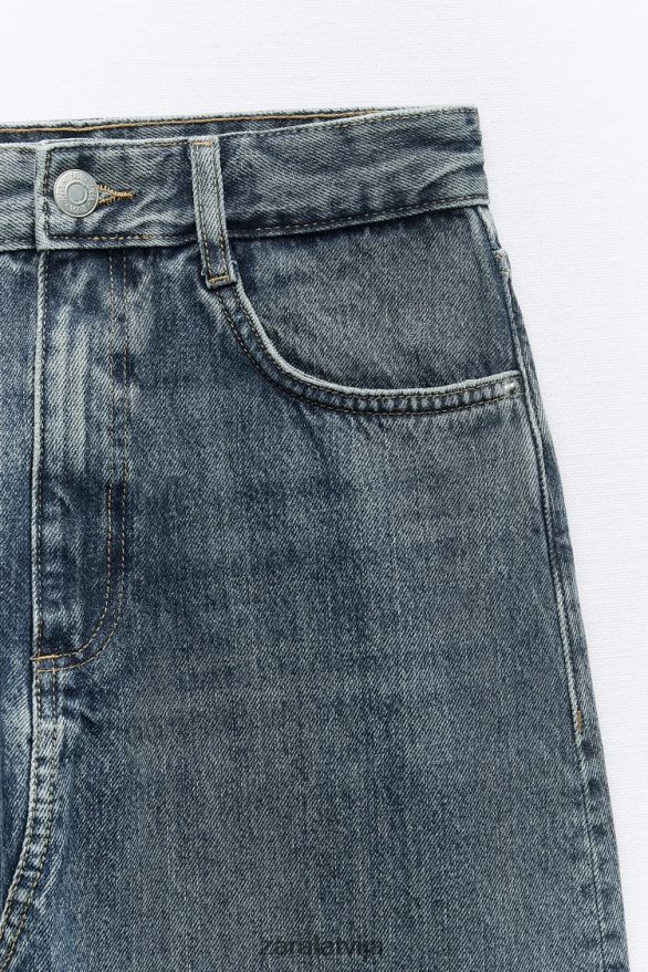 trf garie džinsa svārki sievietes Zara jūras zils 6ZTV40650 apģērbs