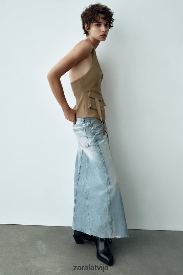 trf garie džinsa svārki sievietes Zara zils 6ZTV40661 apģērbs