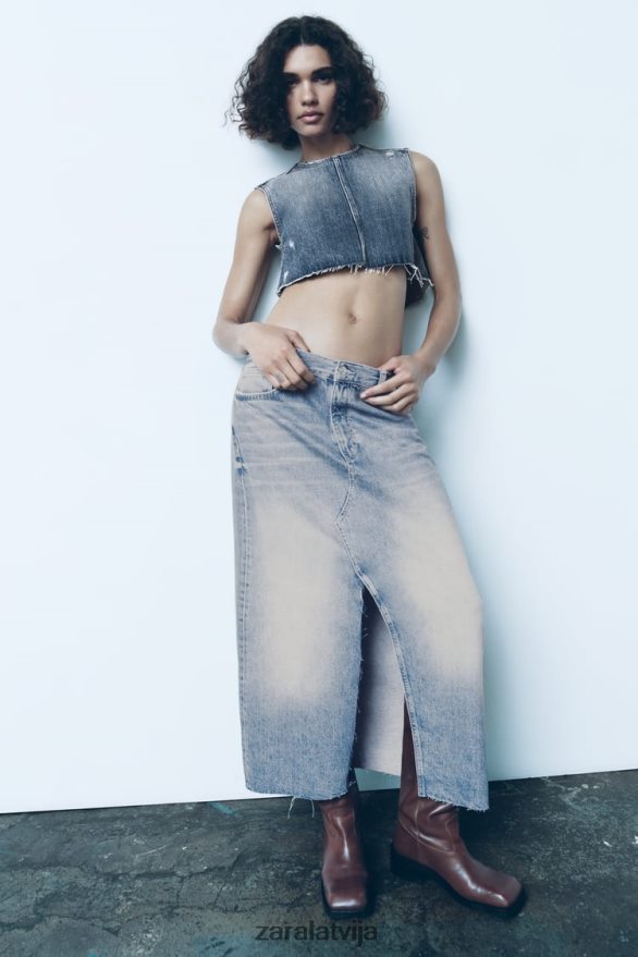 trf garie džinsa svārki sievietes Zara zils 6ZTV40676 apģērbs