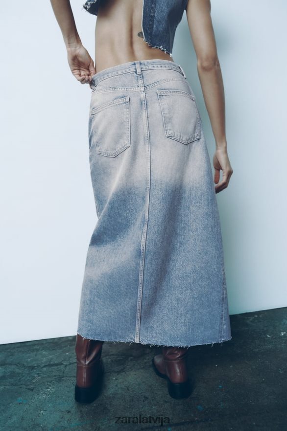 trf garie džinsa svārki sievietes Zara zils 6ZTV40676 apģērbs