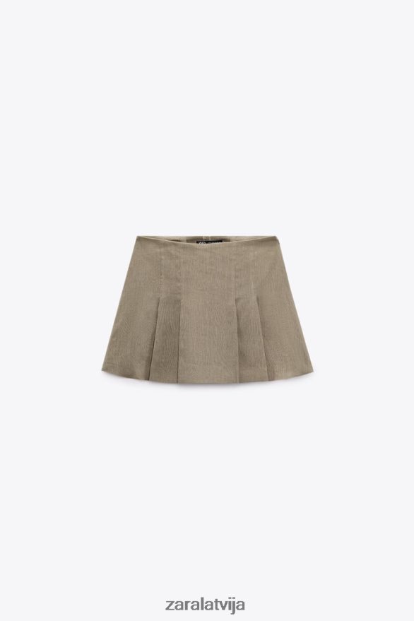 veļas kastes kroku skorts sievietes Zara bēšs 6ZTV40688 apģērbs