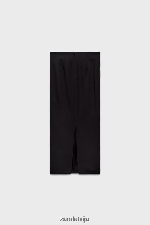 vilnas maisījuma zīmuļu svārki ierobežots izdevums sievietes Zara melns 6ZTV40706 apģērbs
