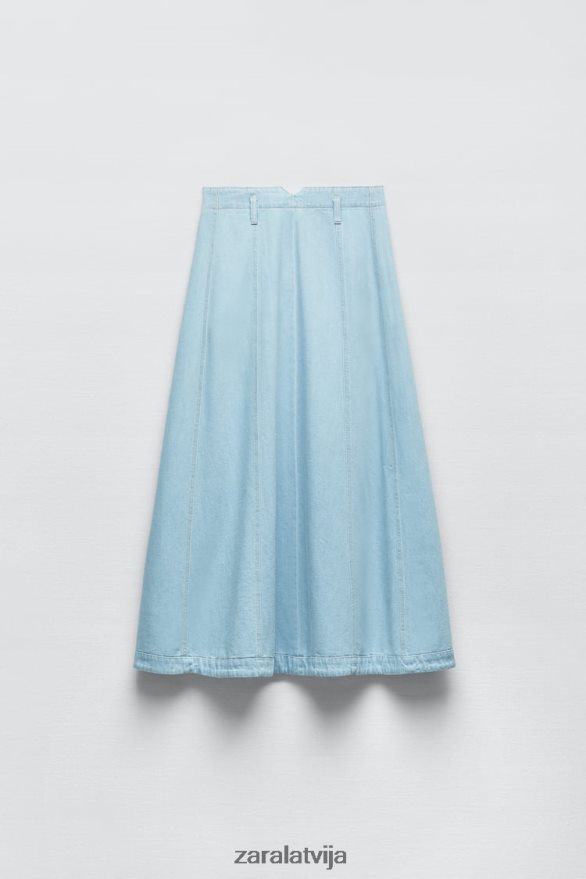 z1975 džinsa svārki sievietes Zara vidus zils 6ZTV40691 apģērbs
