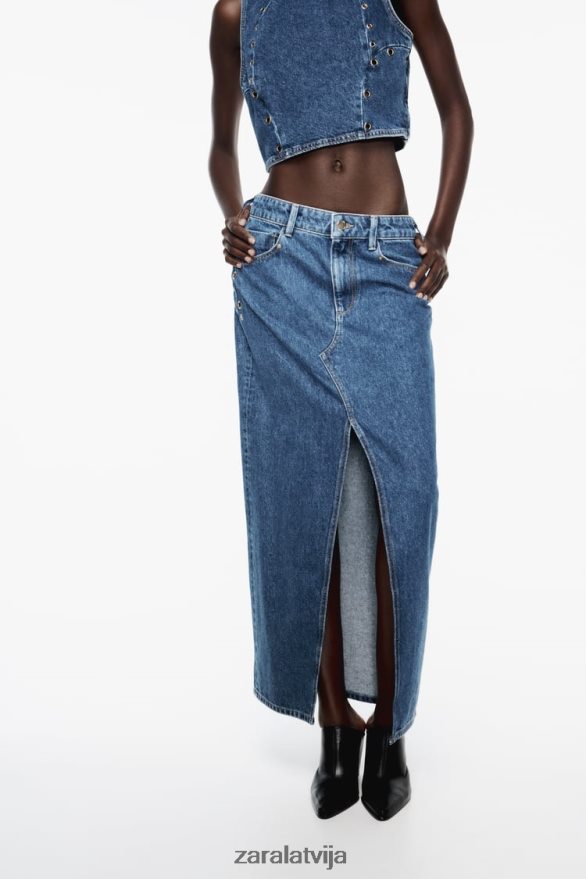 z1975 gredzenu džinsa svārki sievietes Zara vidus zils 6ZTV40668 apģērbs