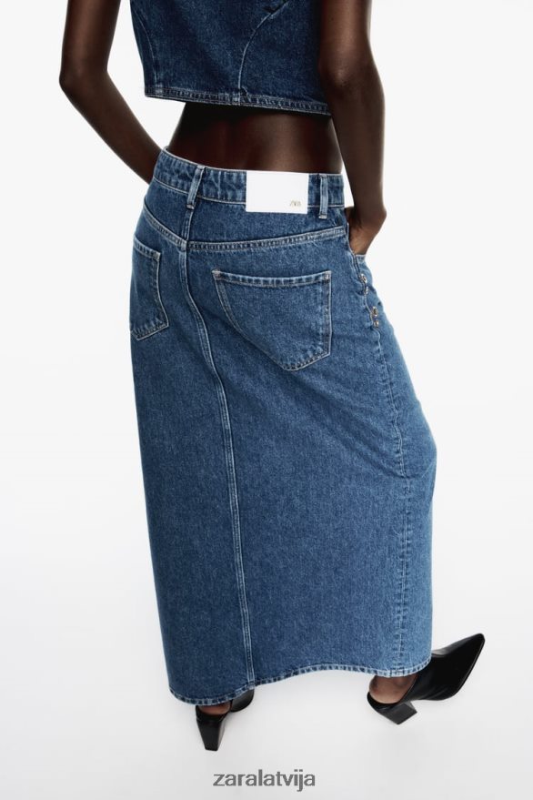 z1975 gredzenu džinsa svārki sievietes Zara vidus zils 6ZTV40668 apģērbs