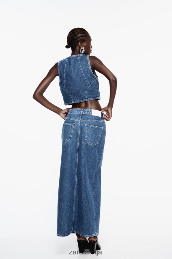 z1975 gredzenu džinsa svārki sievietes Zara vidus zils 6ZTV40668 apģērbs