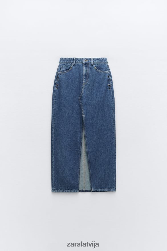 z1975 gredzenu džinsa svārki sievietes Zara vidus zils 6ZTV40668 apģērbs