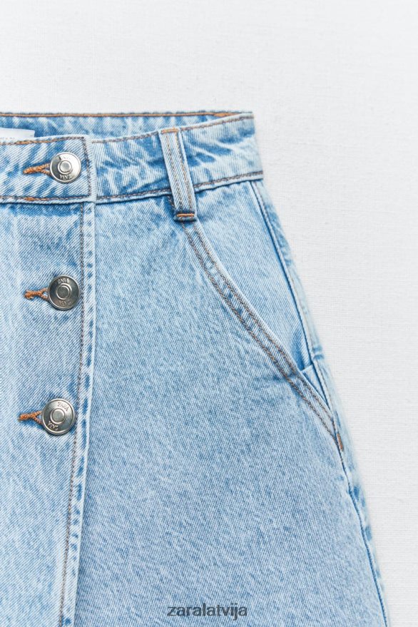 z1975 pogām wrap skort sievietes Zara gaiši zils 6ZTV40534 apģērbs