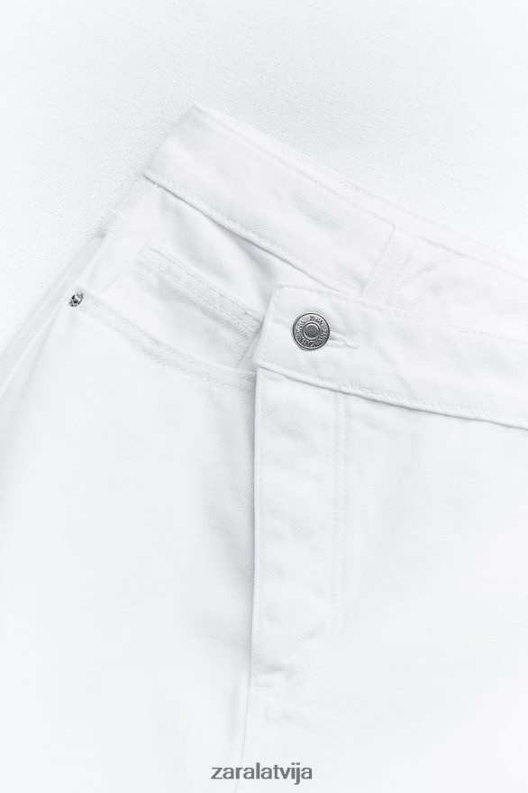 z1975 wrap jostas džinsa midi svārki sievietes Zara balts 6ZTV40699 apģērbs