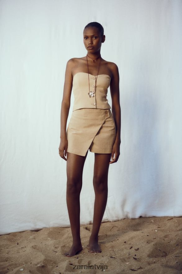 zemniecisks krosovera skorts sievietes Zara taupīgi brūns 6ZTV40569 apģērbs