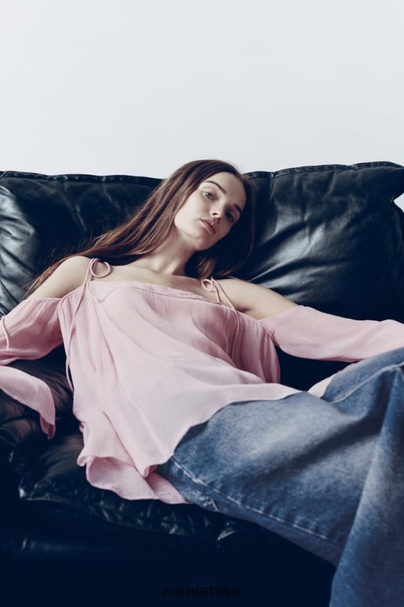 zw džinsa svārki ar augstu vidukli sievietes Zara zils 6ZTV40645 apģērbs