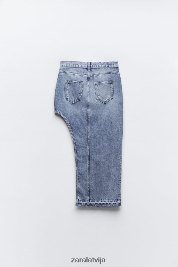 zw izgriezti džinsa svārki sievietes Zara vidus zils 6ZTV40702 apģērbs