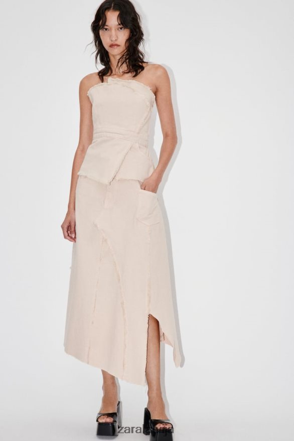 zw nobružāti asimetriski svārki sievietes Zara smiltis 6ZTV40698 apģērbs