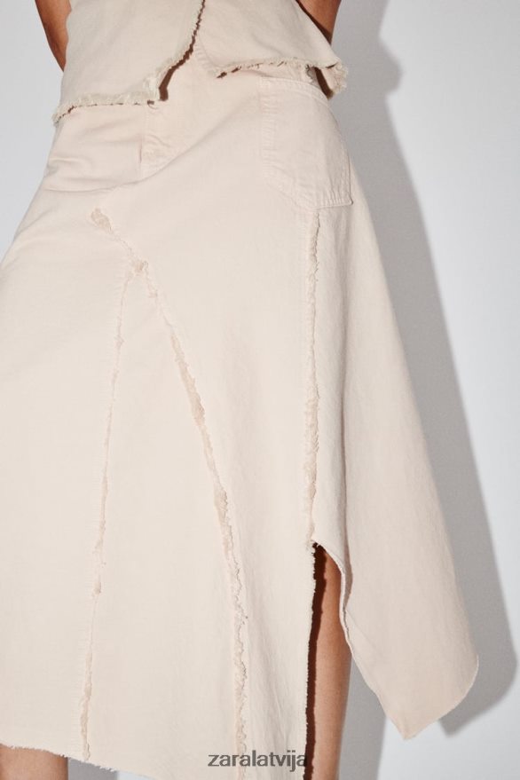 zw nobružāti asimetriski svārki sievietes Zara smiltis 6ZTV40698 apģērbs