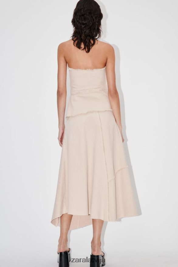 zw nobružāti asimetriski svārki sievietes Zara smiltis 6ZTV40698 apģērbs