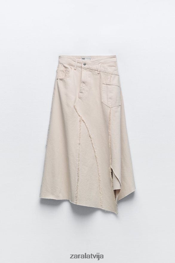zw nobružāti asimetriski svārki sievietes Zara smiltis 6ZTV40698 apģērbs
