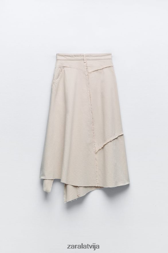zw nobružāti asimetriski svārki sievietes Zara smiltis 6ZTV40698 apģērbs