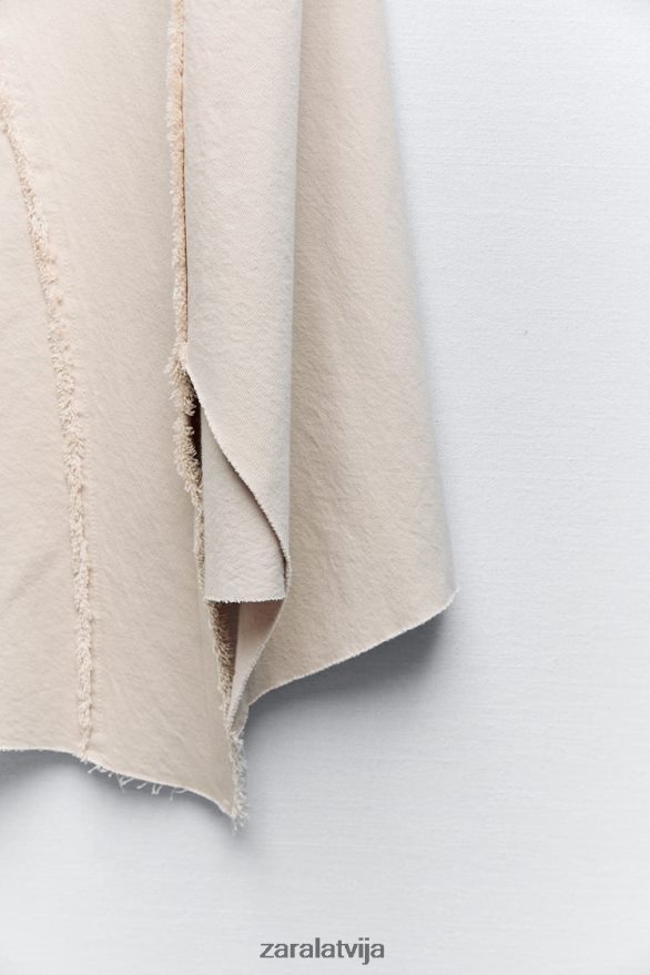 zw nobružāti asimetriski svārki sievietes Zara smiltis 6ZTV40698 apģērbs