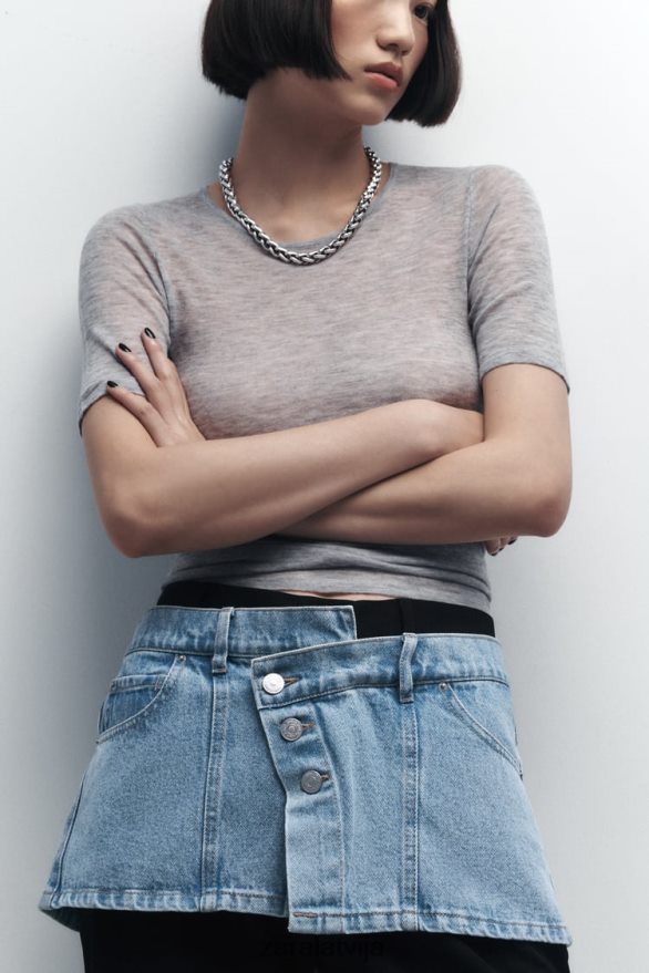 džinsa jostas josta sievietes Zara zils 6ZTV40768 Piederumi