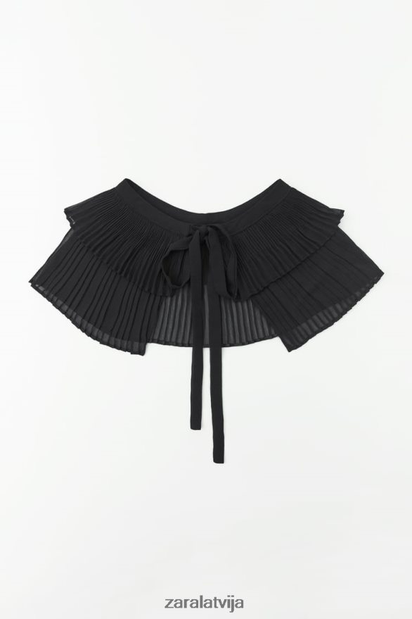 kroku dubultā apkakle sievietes Zara melns 6ZTV40758 Piederumi