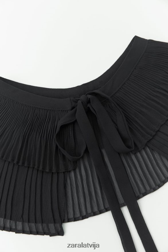 kroku dubultā apkakle sievietes Zara melns 6ZTV40758 Piederumi