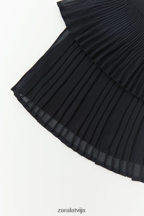kroku dubultā apkakle sievietes Zara melns 6ZTV40758 Piederumi
