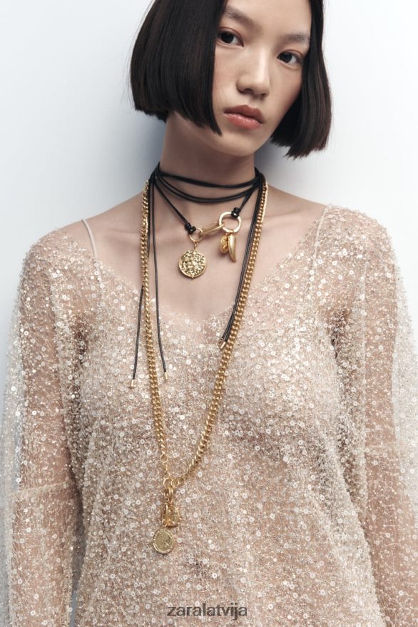 monētu kaklarotu paka sievietes Zara zeltaini 6ZTV40765 Piederumi