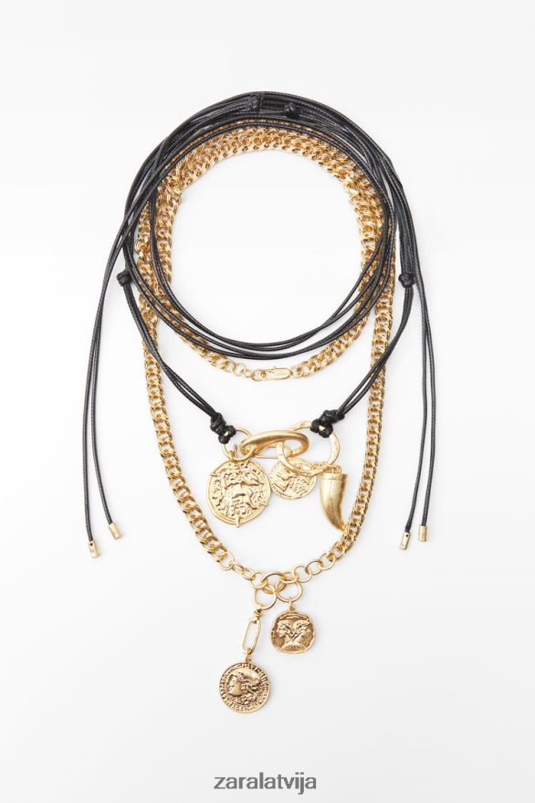 monētu kaklarotu paka sievietes Zara zeltaini 6ZTV40765 Piederumi