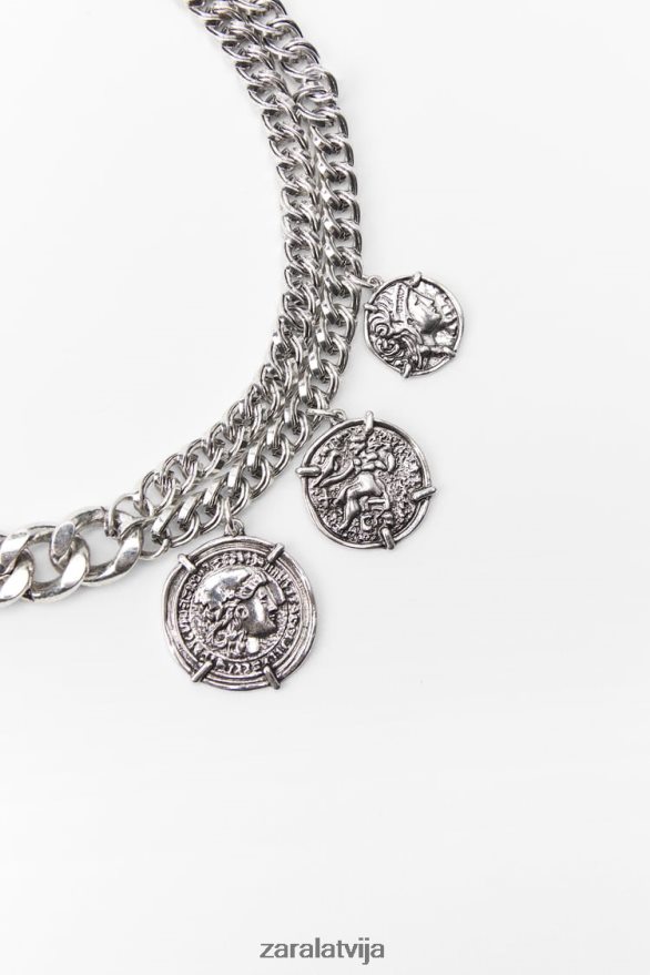 monētu saites kaklarota sievietes Zara Sudrabs 6ZTV40764 Piederumi