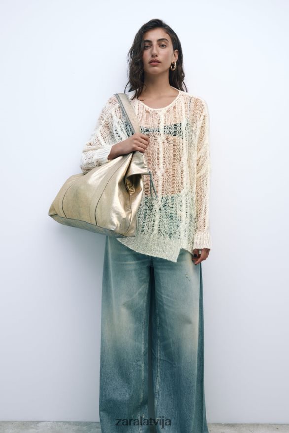 metāla auduma soma sievietes Zara zeltaini 6ZTV40940 Piederumi