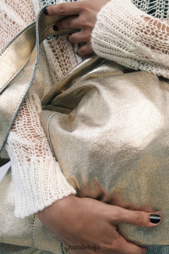 metāla auduma soma sievietes Zara zeltaini 6ZTV40940 Piederumi