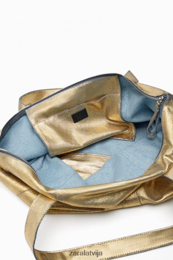 metāla auduma soma sievietes Zara zeltaini 6ZTV40940 Piederumi