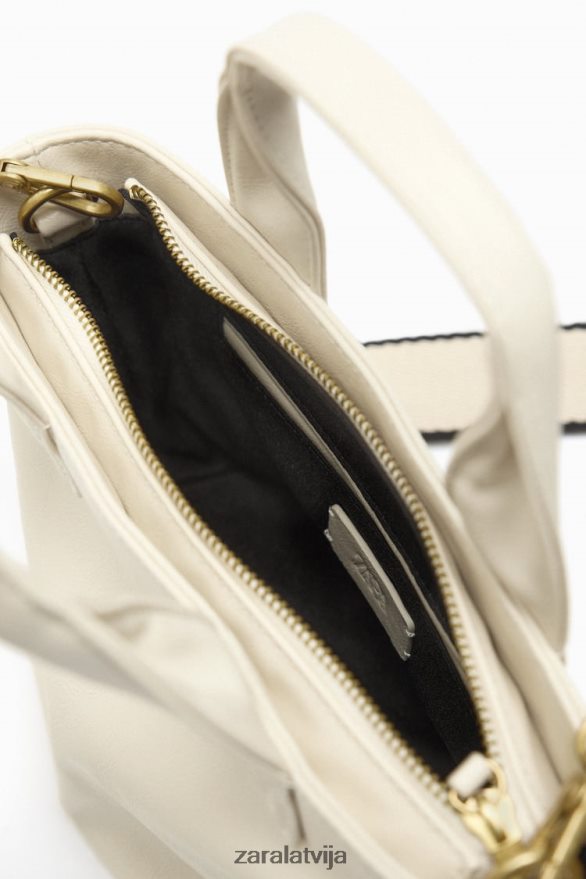 mini pircējs sievietes Zara ekru 6ZTV40744 Piederumi