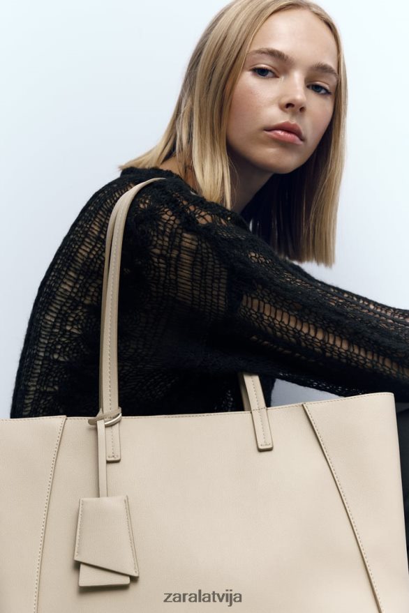 nodalījumu soma sievietes Zara ekru 6ZTV40746 Piederumi