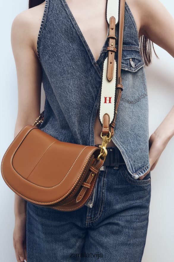 pāršūta crossbody soma sievietes Zara oriģināls 6ZTV40752 Piederumi