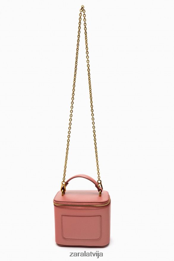 strukturēta crossbody soma sievietes Zara rozā 6ZTV40741 Piederumi