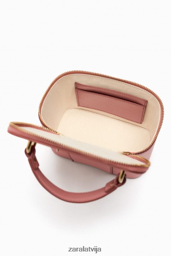 strukturēta crossbody soma sievietes Zara rozā 6ZTV40741 Piederumi