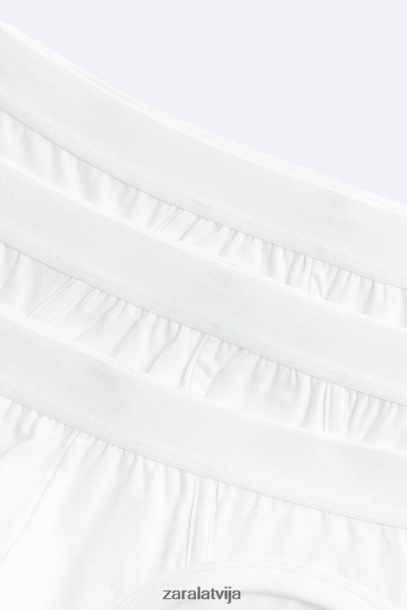 3 pamata biksīšu komplekti sievietes Zara balts 6ZTV401432 apģērbs