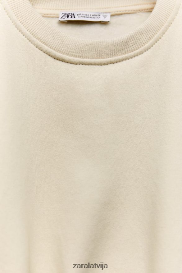 basic crop sporta krekls sievietes Zara vaniļas 6ZTV40945 apģērbs