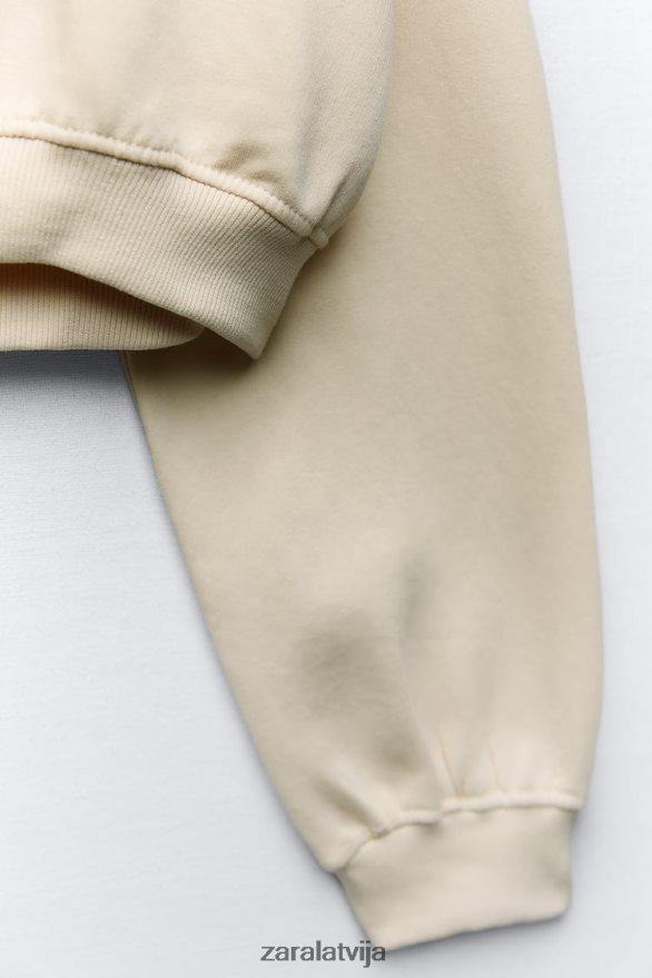 basic crop sporta krekls sievietes Zara vaniļas 6ZTV40945 apģērbs