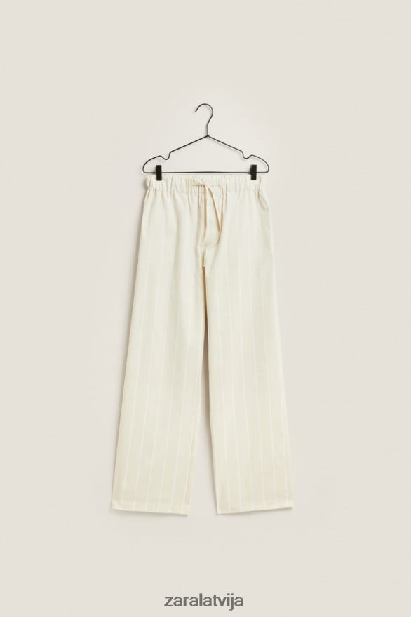 bikses ar plānām svītrām sievietes Zara gaiši dzeltens 6ZTV401801 apģērbs