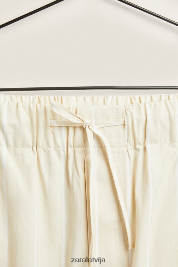 bikses ar plānām svītrām sievietes Zara gaiši dzeltens 6ZTV401801 apģērbs