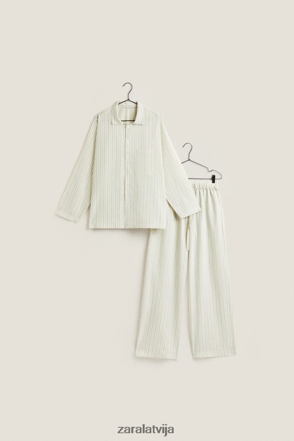 krekls ar plānām svītrām sievietes Zara vaniļas 6ZTV401797 apģērbs