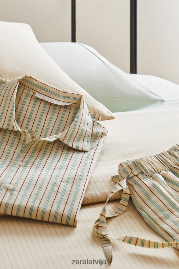 krekls ar plānām svītrām sievietes Zara vaniļas 6ZTV401797 apģērbs