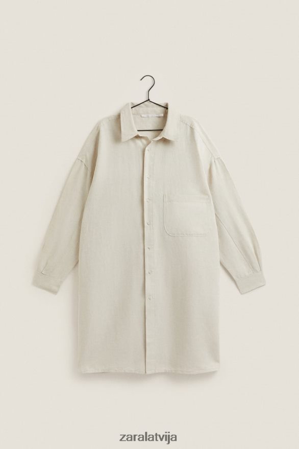 kreklu kleita sievietes Zara gaiši bēšs 6ZTV401819 apģērbs