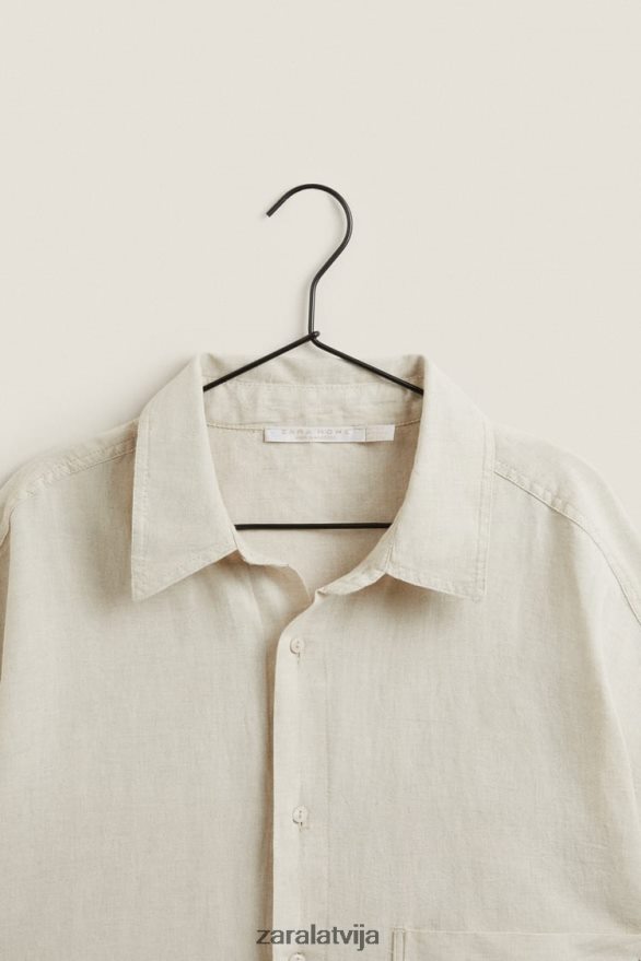 kreklu kleita sievietes Zara gaiši bēšs 6ZTV401819 apģērbs