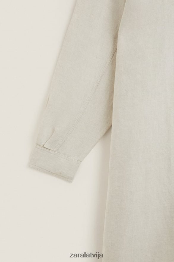 kreklu kleita sievietes Zara gaiši bēšs 6ZTV401819 apģērbs