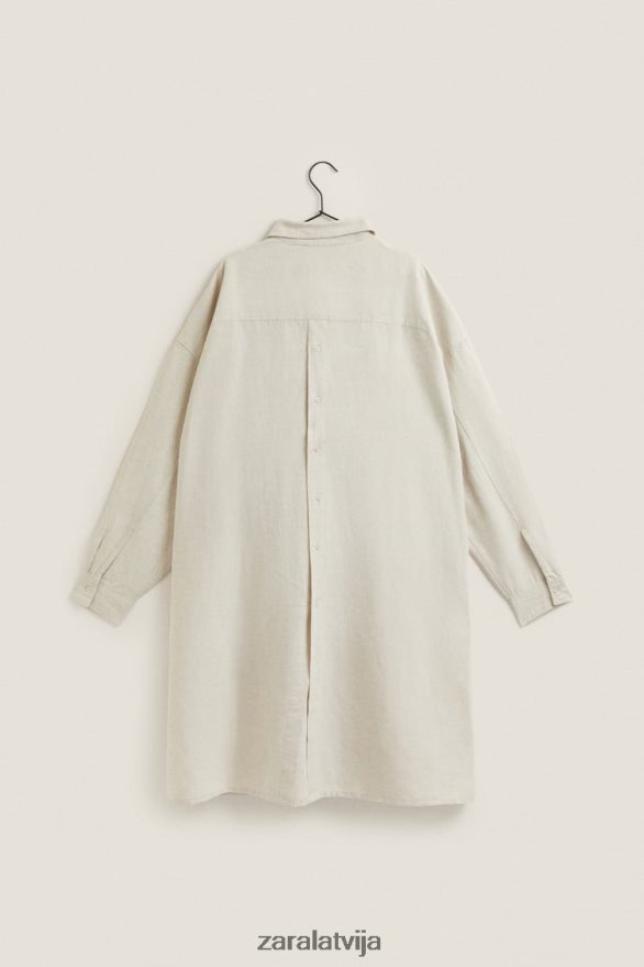 kreklu kleita sievietes Zara gaiši bēšs 6ZTV401819 apģērbs