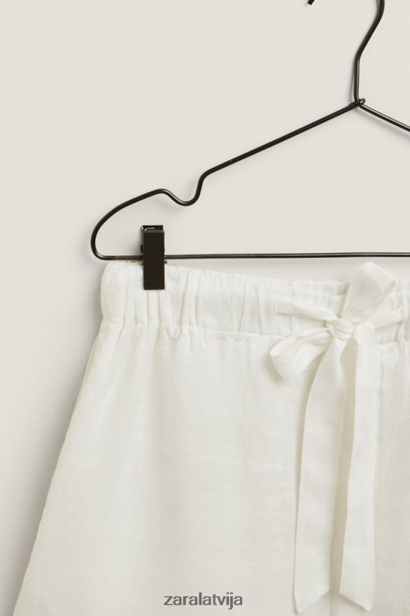 lina šorti sievietes Zara ekru 6ZTV401815 apģērbs